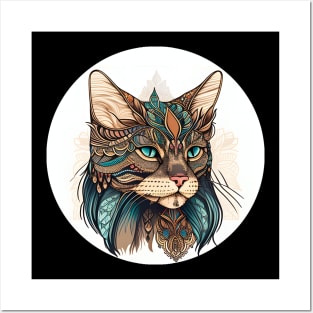 Cat Boho Vintage - Love Cats Posters and Art